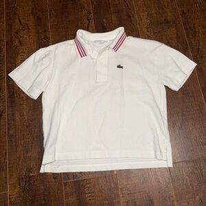 Lacoste Kids Polo Shirt with Red and Blue Striped Collar